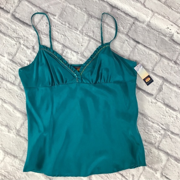 NWT Vintage Silk Cami Sequin Trim Route 66 Sz 6 - Picture 8 of 9